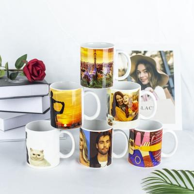 China Sustainable Wholesale Classic 11oz Ceramic Coffee Mugs with Handgrip Sublimation Blanks for Business Gifts for sale