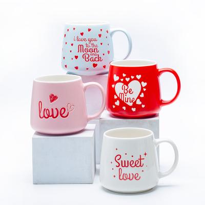 China Sustainable Valentine's Day Custom 360ml Ceramic Stoneware Mug Eco-Friendly Drinkware Accessory New Bone Material Gift Mug for sale