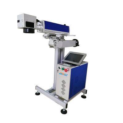 China Flying Automatic Laser Number Marking Date Coding Fiber Laser Marking Machine For Pipe / Bottle for sale