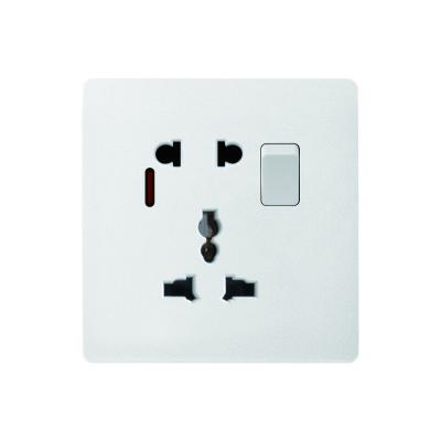 China PC + UK Standard Copper Factory PC Flat 13a 3 Pin Plug Switched Socket With Indicator Neon for sale