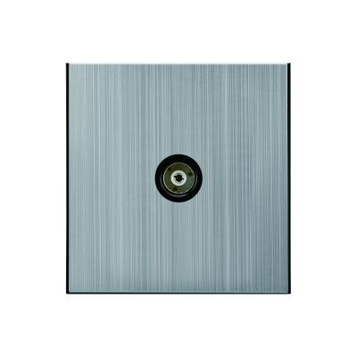 China 220V 10A High Quality TV Panel 1 Panel Stainless Steel Satellite Electric Wall Outlet for sale