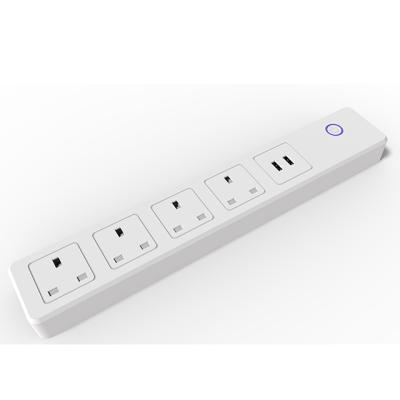 China Residential / General Purpose UK Type Multi Outlet Tuya Socket With 2 USB 13A 3120W AC 220-240V 1.8m Cable Length for sale