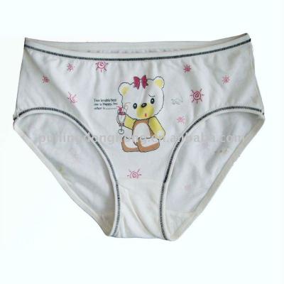 China Breathable Child Cotton White Cartoon Panties For Young Girls for sale