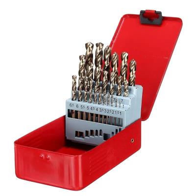 China 25pcs Stainless Steel And Hard Metal M35 5% Cobalt Twist Metric Drill Bit Set For Wood Stainless Steel Metal Drilling M35 Cobalt Drill Bit Set for sale