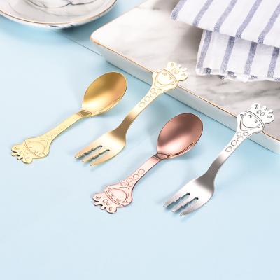 China Sustainable Wholesale Design Restaurant Deer Gold Flatware Luxury Flatware Set Gift For Kids for sale