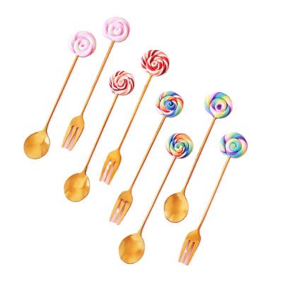 China Stored Cake Gold Spoon Wedding Lollipop Shape Stainless Steel Coffee Stir Spoon Mini Ice Cream Spoon for sale