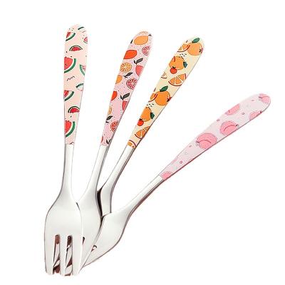 China Sustainable Professional Manufacturer Stainless Steel Fruit Fork Cute Cutlery Fork for sale