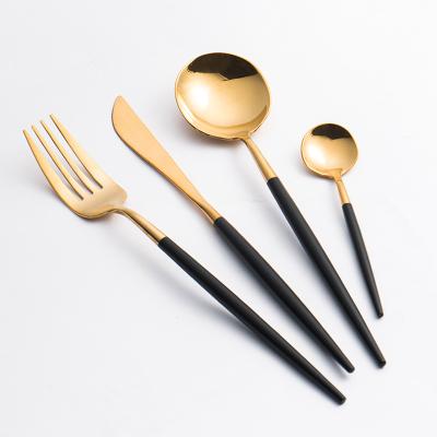 China Sustainable Design High End Portable Reusable Travel Cutlery 4pcs Elegant Luxury Flatware Set for sale