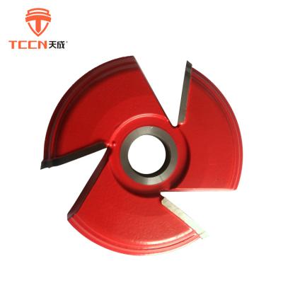 China High Quality TCCN Wood Cutter OEM Red 3 Teeth Tungsten Carbide Shaper Cutter Head For Wood Doors for sale