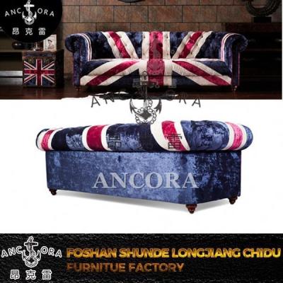 China Traditional Modern Union Jack Ice Velvet Fabric Sofa A105 for sale