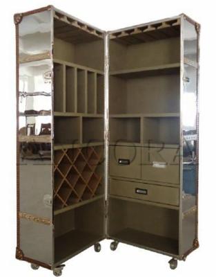 China Canvas + white wood frame vintage bar cabinet, industrial furniture, vintage furniture L887 for sale