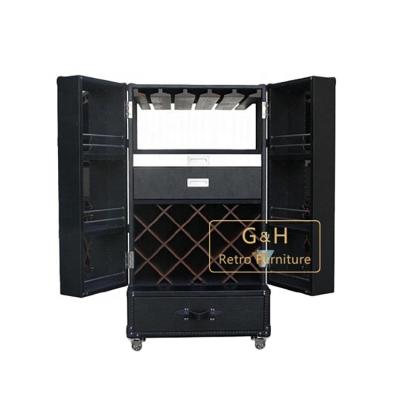 China Expandable Wine Cabinet Living Room Wine Cabinet Solid Wood Wine Display Cabinet for sale