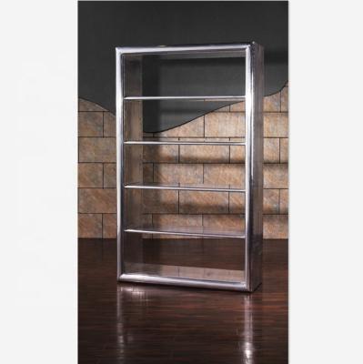 China Slivery Fix Style Aluminum Used Bookcase Bookcases Double Sided Book Shelves L827 for sale