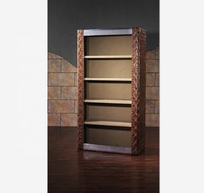 China Genuine American leather+wood style bookcases vintage wine cabinet L815 for sale