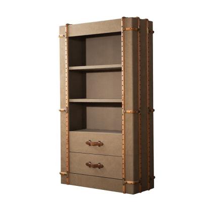 China Genuine leather+wood full canvas bookcase antique bookcase L866 for sale