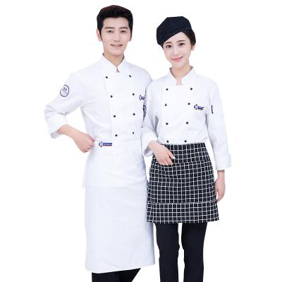 China restaurant & Long Sleeve Bar Chef Clothes Uniform Restaurant Kitchen Cooking Chef Coat Waiter Work Overalls Professional Uniform Equipment for sale