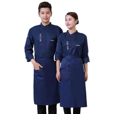 China restaurant & Pure Bar Cotton Chef Uniform Kitchen Bartender Uniforms Cook Chefs Clothing Coat for sale