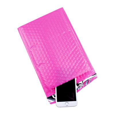 China Good Protective Pink Envelope Bubble Mailing Bag Shiny Metallic Aluminum Foil Seals Bubble Envelope Packaging Bag for sale