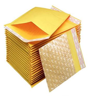 China 2019 Hot Selling Good Logo Customized Yellow Kraft Protection Bubble Wraps Bubble Mailing Bag for sale