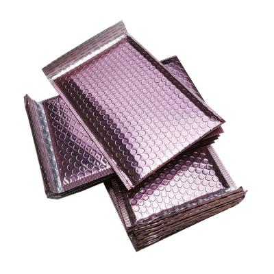 China Custom Metallic Shock Resistance Bubble Envelope Shock Proof Bubble Mailer Foil Bubble Bag Rose Gold for sale