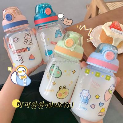 China Cute Water Bottles XIMAO Tritan Free Water Bottle Viable BPA Straw Water Bottle Kids Baby cartoon garrafa de agua for girls for sale