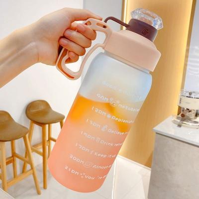 China Sustainable multiple files leak proof shake botol minum gradasi 1 l multiple files leak proof shake with straws for sale