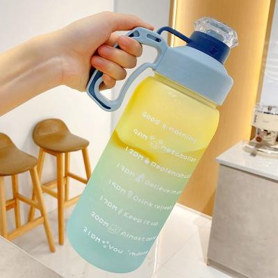 China Viable Wholesale Customized Botol Minum 2l Bottles With Drinking Time Motivational Marker for sale