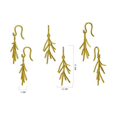 China CAD CLASSIC CUSTOM MADE S925 Silver Tree Branches Shape Charm Earring Jewelry For Women for sale