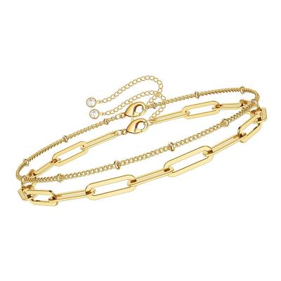 China FASHIONABLE 2020 hot sale simple gold plated double layers temperament ladies charm bracelets for sale