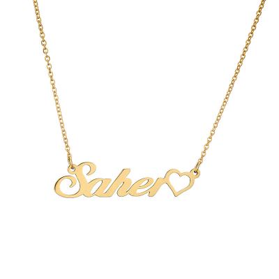 China Christmas Gift TRENDY Custom Personalized 316l Stainless Steel Name Pendant Necklace for sale