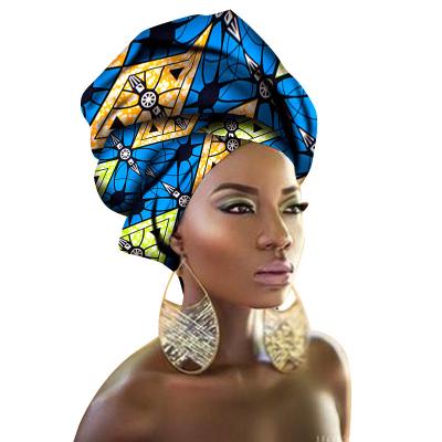 China Soft Wax Headwear Fashion Headwear Women African Head Scarf African Clothing Bazin Rich Ankara Hair Band for sale