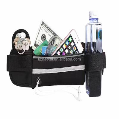 China Water Proof Sports Waist Bag Marathon Fanny Pack Running Belt With Water Bottle Holder for sale