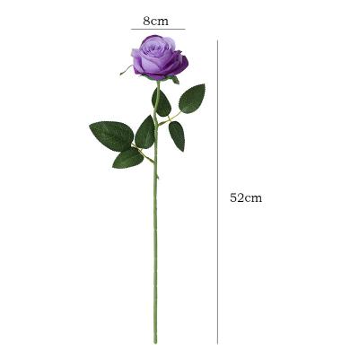 China Real Touch Nature Hot selling Artificial Velvet Flower Rose Bouquets Single Bulk  Rose  Floral Flowers for Wedding Decoration for sale