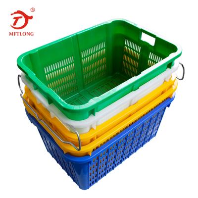 China Stackable.Sturdy Supermarket Stackable Nesting Plastic Hanging Baskets For Fruits And Vegetables for sale