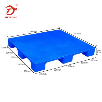 China 1200*1100*140MM Heavy Duty Heavy Duty Industrial Nine Legs Solid Flat Plastic Pallet For Warehouse for sale