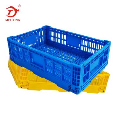 China MFTLONG Mesh Stacking Collapsible Basket Foldable Plastic Crates for sale