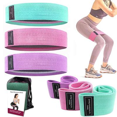 China Durable Wholesale Hot Selling 3 Pcs Set Multifunctional Fabric Resistance Exercise Bands Set For Sports for sale