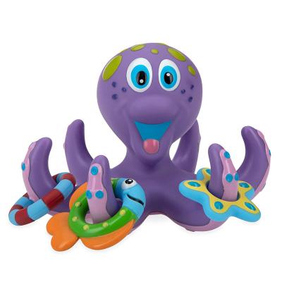 China Toy Hot Sell Custom Logo Octopus Bubble Baby Bath Purple Educational Floating Toys With Throwing Circle for sale