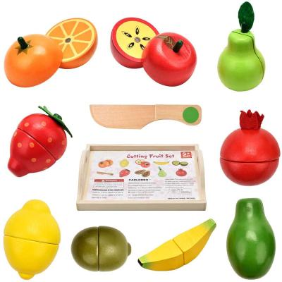 China Pretend Game Toy Set Wholesale custom logo hot selling educationcute first fruit wooden children play kitchen set for kids for sale