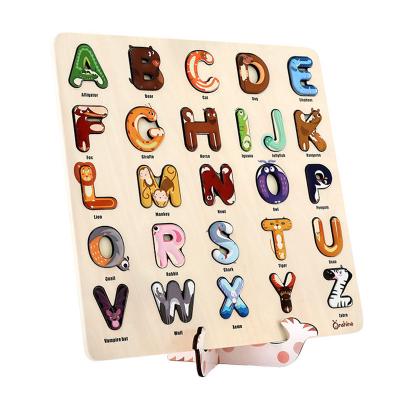 China DIY Painting Private Label Shape Number Board Cognitive Letter Wooden Jigsaw 3d Puzzle For Early Education for sale