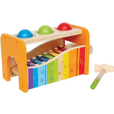 China High Quality Custom Early Education Xylophone Cartoon Toy Wholesale Logo Musical Instruments Wooden Toys With Kick Ball For Children for sale