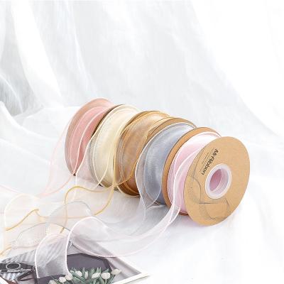 China Viable Factory Wholesale Pure Color Ribbon Bouquet Wrapping Ribbon Floral Flower Print Ribbon for sale