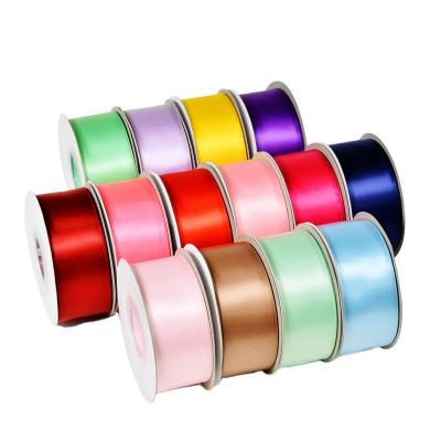 China 30 Colors Double Face Polyester Satin Ribbon Jacquard Ribbon Viable Custom Personalized Ethnic Balance for sale