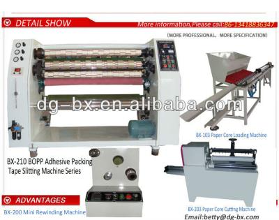 China Jumbo BOPP Elephant Roll Tape BX-210 Slitter/BOPP Material Adhesive Jumbo Roll Making Machine/Plastic Adhesive Tape Making Machine for sale