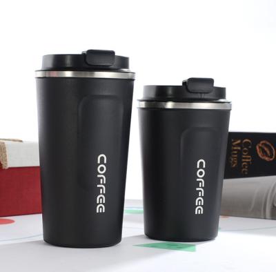 China Viable Custom Logo 350/500ml Double Wall 18/8 Stainless Steel Water Bottle Coffee Mug Tumbler With Leak Proof Closed Lid BPA Free for sale