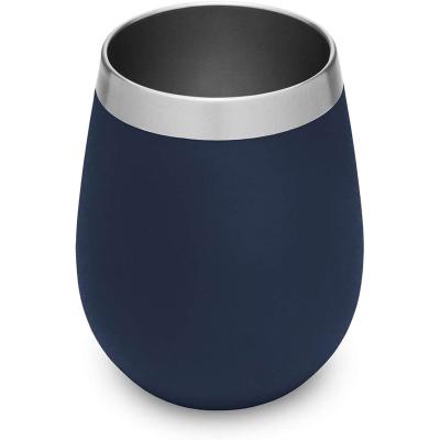 China Wholesale 12oz Double Wall Stainless Steel Egg Wine Cups Sustainable Tumbler Stemless Wine Glasses for sale