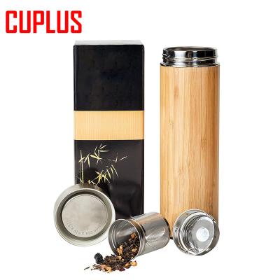 China Wholesale Custom Logo Eco Friendly Bamboo Tumbler Viable With Tea Infuser For Tea Lovers for sale