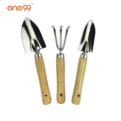 China Garden Tool Kit Wholesale Classic One99 Garden Tool Kit Factory 3pcs Garden Tool Kit Custom Mini Wooden Shovel Garden Tool Kit Rake Shovel for sale