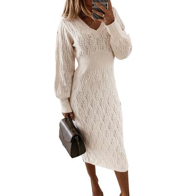 China Breathable Sweater Dress New Arrivals Long Sleeve Knit Midi Casual Dresses Plus Size Women's Dresses for sale