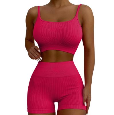 China Breathable In Stock Seamless High Waist Yoga Set Women Butt Lift Women Workout Leggings Bra &brief Sets for sale